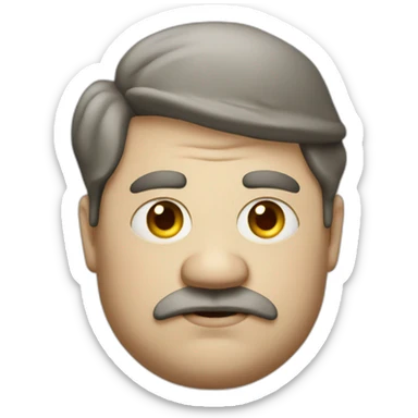 ugly fat man looking like a peaky blinder character dressed elegant sticker