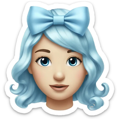 Cute pastel blue bow￼ sticker
