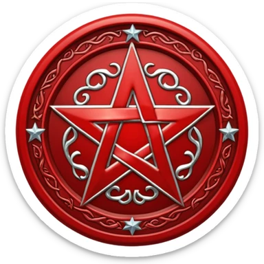 Red pentacle seal sticker