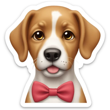 A cute dog wearing a bow tie  sticker