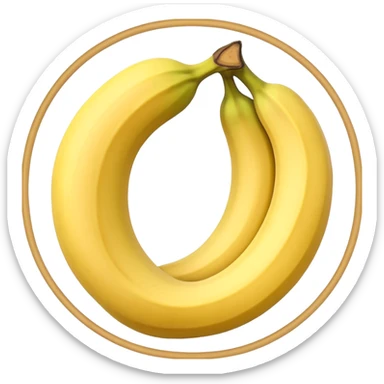 Two beige circles squished together , with beige banana  sticker