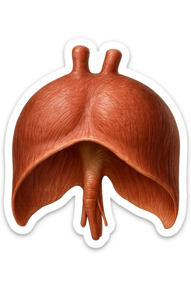 diaframma umano anatomico, iperrealistico 4k, isolato su sfondo bianco sticker