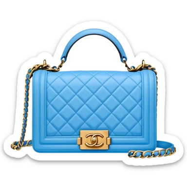 chanel le boy sky blue bag sticker