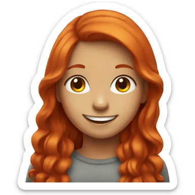 red head girl smiling sticker