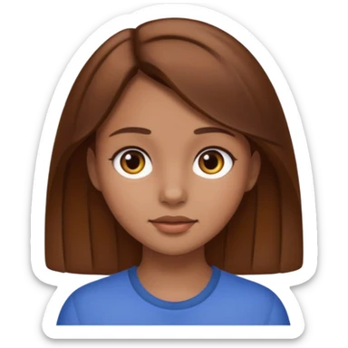 Girl with brown hair and normal skin tone sticker