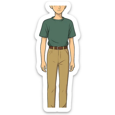 slim ectomorph male body type, standing sticker