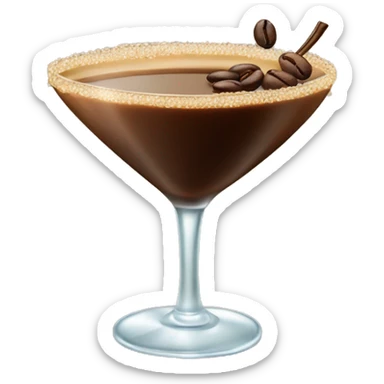 Fancy Icy Espresso Martini with three coffeee beans on top as decoration  sticker