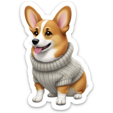 Corgi dog wearing a sweater  sticker