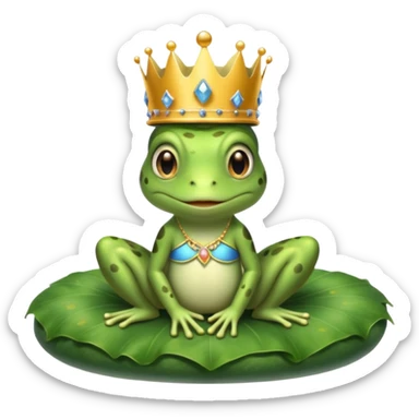 frog princess sitting on bed sticker