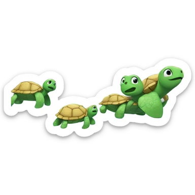 waterfall with turtles sticker