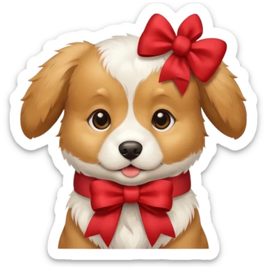 Cute puppy with bow sticker