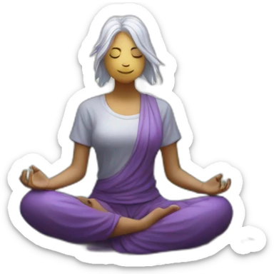 Redesign as a serene figure meditating on a lotus, with a peaceful aura, in an enchanted forest. sticker