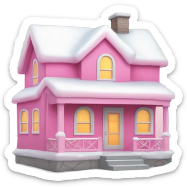 Cute Christmas pink house sticker