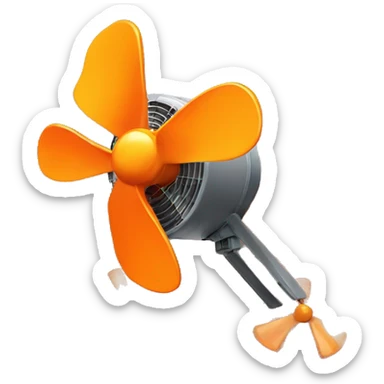 3D Orange Electric Fan sticker