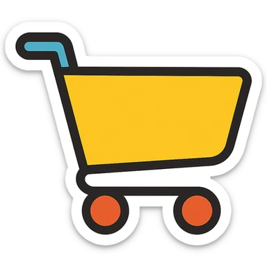 cart icon, color outline style, modern look sticker