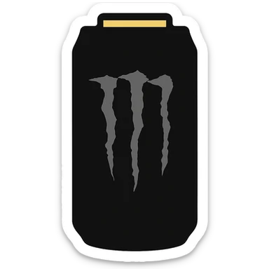 Change the M logo on the can to grey, keep the rest of the design the same, with no background. Maintain the original style and details of the can design. sticker