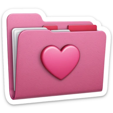 file folder pink with heart sticker