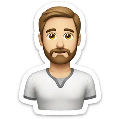 male caucasian, 40 years, low brown beard, low brown hair, serious face, looking to left sticker