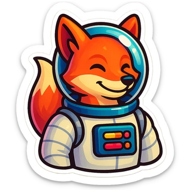 fox asstronaut sticker