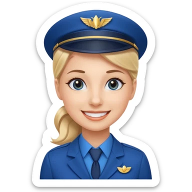A friendly female flight attendant sticker