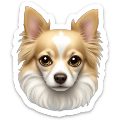 languid sleeping chihuahua longcoat white sticker