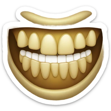 Smile emoji with gold teeth sticker