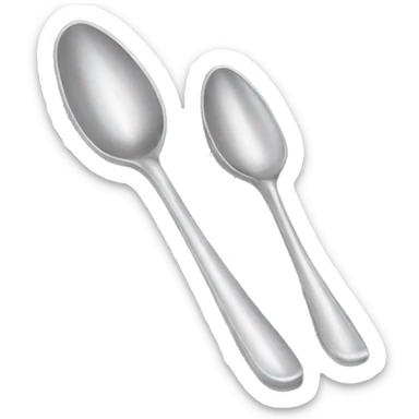 Bended silver spoon sticker