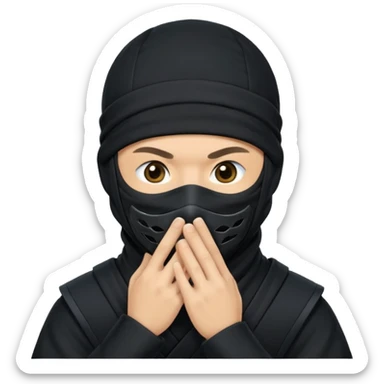  Ninja with mask covering mouth sticker