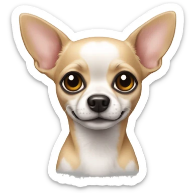 Chihuahua poil long et museau noir  sticker