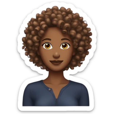 a brown skin curly hair queen sticker