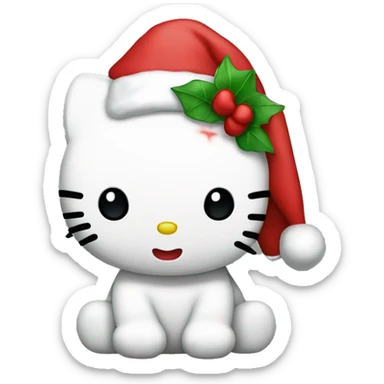 Hello kitty with a Santa hat sticker