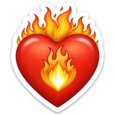 Coração em chamas sticker