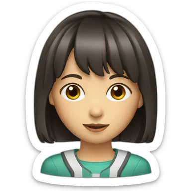 little-brunette-with-bangs-on-a-rocket sticker