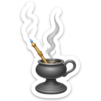 Burning incense on a traditional leaning holder  sticker