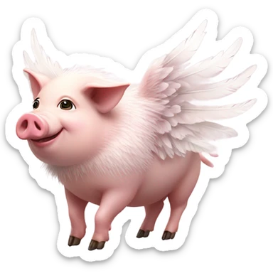Pig with wings sticker