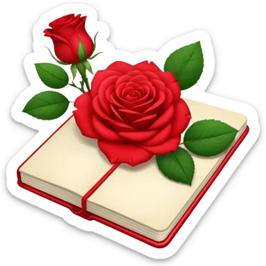 notebook and Rose sticker
