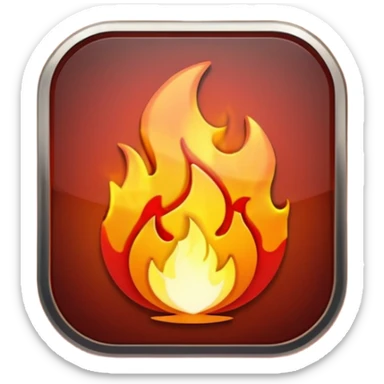 play button with flames sticker