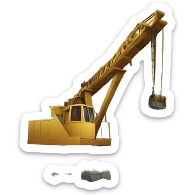 medieval wooden crane into stone pit sticker
