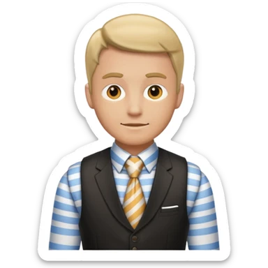 man in vest, striped tie sticker