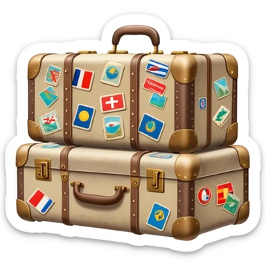 Suitcase with travel stickers from different countries sticker