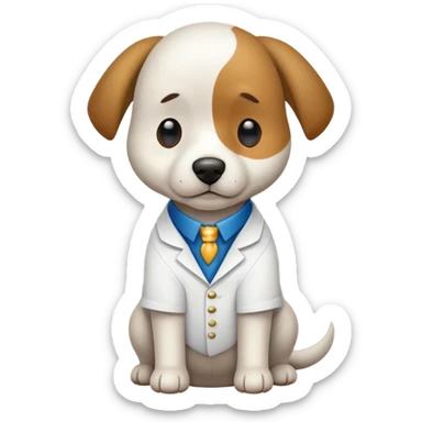 Un perro de la raza viejo pastor ingles con una camisa blanca sticker