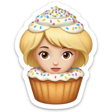 girl as cookie vanilla muffin sticker