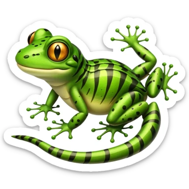 Frog with tiger body and scorpion tail sticker