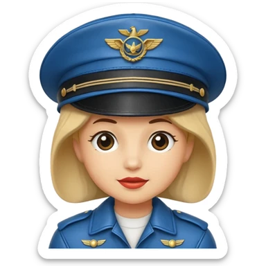 pilot hat blue sticker