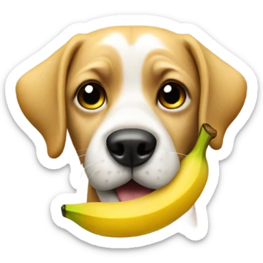 Dog whith banana sticker