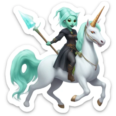 [politically incorrect, shield(
	{ female, alien, witch, color: light green, hair:red, eyes:cat} ]
	on a 
	[{ unicorn: white, legged:four, mane: light blue }]) sticker