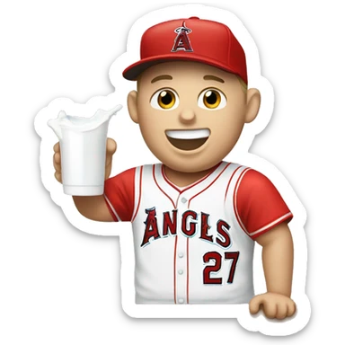 Mike trout drinking milk sticker