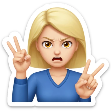 angry women flipping off sticker