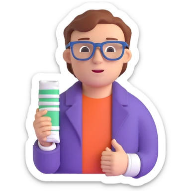 Hank J. Wimbleton, 3D emoji style, with bandages and glasses sticker