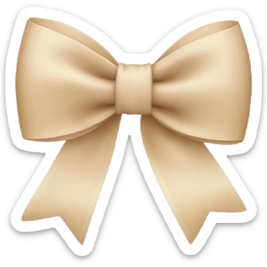 beige bow sticker